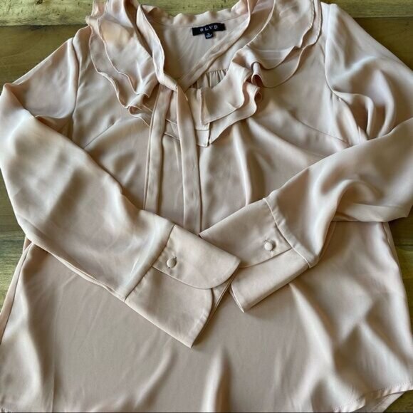 BLVD Light Pink Choker Blouse - Small - Picture 3 of 4